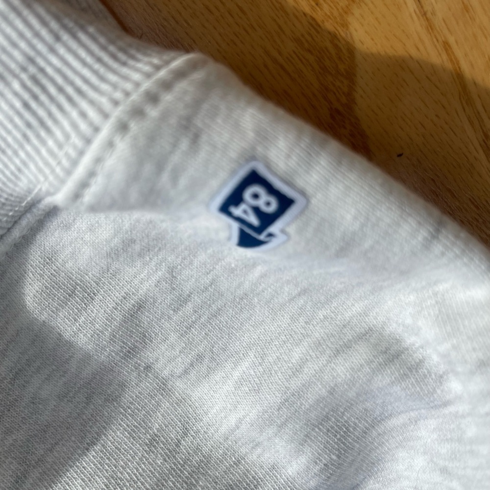 Blue 84 Saugatuck Light Gray Hoodie with Navy Print - Picture 3 of 7